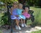 Sisters on park bench