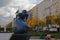 Sisyphus statue on Avenue de Charles de Gaulle, Paris, France