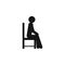 Sit down icon vector on white background, sit down trendy filled icons from People collection, sit down vector