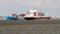 The SITC JIANGSU Container Ship and The SMOOTH SEA 22 Oil Products Tanker pass closely each