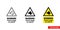 Site security sign warning guard dogs on patrol icon of 3 types color, black and white, outline. Isolated vector sign symbol
