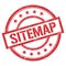 SITEMAP text written on red vintage stamp