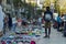 Sitges, Spain - 21 August 2016: Africans sell goods on promenade