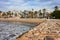 Sitges Town Skyline and Sea Pier in Spain