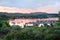 Sithotia coastline Lagonisi port panorama view in evening, Greece,  Europe