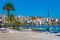 Sitia, Greece, August 18, 2022: Seaside promenade at Greek town