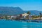 Sitia, Greece, August 18, 2022: Seaside promenade at Greek town