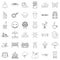 Sitter icons set, outline style