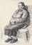 Sitting aged woman