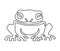 Sitting amphibian frog. Humorous image. Continuous line drawing. Vector illustration