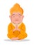 Sitting Buddha. Cute colorful cartoon character for Indian, Buddhism, spiritual holidays.