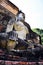 Sitting Buddha image in Assembly Hall in front of the main Stupa at Wat Sa Si ,in front buddha is a prayer