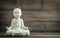 Sitting buddha. White statue. Relaxing concept vintage