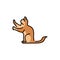 Sitting cat sharpens its claws color line icon. Pictogram for web page