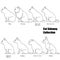 Sitting cats side view line art set