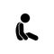 sitting, child icon. Element of child icon for mobile concept and web apps. Glyph sitting, child icon can be used for web and mobi