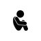 sitting, child, sad icon. Element of child icon for mobile concept and web apps. Glyph sitting, child, sad icon can be used for we