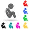 Sitting, child, sad multi color style icon. Simple glyph, flat vector of child icons for ui and ux, website or mobile application