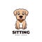 Sitting Dog Cute Cartoon Creative Logo