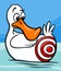 Sitting duck saying cartoon illustration