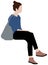 Sitting female person flat vector illustration