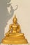 The sitting gold buddha statue under sunlight