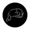 Sitting golden retriever adult color line icon. Pictogram for web page