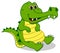 Sitting green crocodile