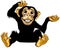 Sitting happy cartoon chimp