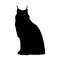 Sitting Lynx Cat Felis Lynx On a Side View Silhouette Found In Map Of Eurasia, Europe And North America.