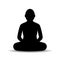 Sitting meditating person vector silhouette