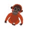 Sitting Orangutan animal cartoon character vector illustration