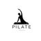 Sitting Pilates Woman Silhouette logo design illustration icon simple