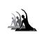 Sitting Pilates Woman Silhouette logo design illustration icon simple