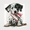 Sitting Pretty: A Girl and Her Dalmatian Puppy AI Generated