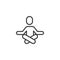 Sitting yoga position line icon