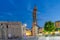 Sivas/Turkey- September 19 2020: Tourists on the way of Double Minaret Madrasah Cifte minareli medrese in Turkish in the evening