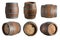 Six angle wood barrels