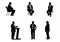 Six business people silhouettes