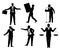 Six businessmen silhouettes