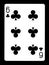 Six of clubs playing card,