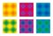 Six colorful check pattern, seamless square tiles