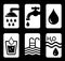 Six concept water icons