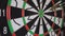 Six Dart Arrows Hitting In Dartboard