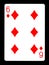 Six of Diamonds playing card,