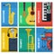 Six flat banners musical instruments