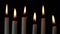 Six Flickering White Taper Candles Loop