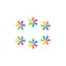 six flowers full color logo icon