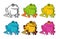 Six frog icons