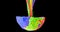 Six jets of liquid of different colors are mixed. Rainbow graphic. Brush stroke pattern. Rainbow fluid background. Lgbtq